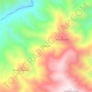 Topografisk kort Banasu, højde, terræn