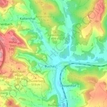 Topografisk kort Lehm, højde, terræn