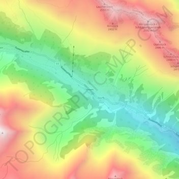 Topografisk kort Meien, højde, terræn