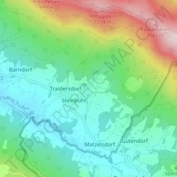 Topografisk kort Höfing, højde, terræn