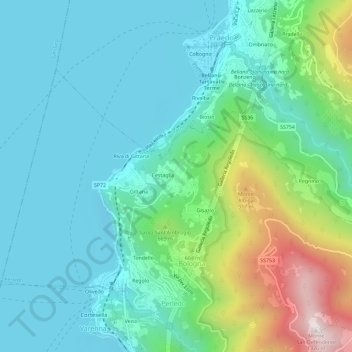 Topografisk kort Regoledo, højde, terræn