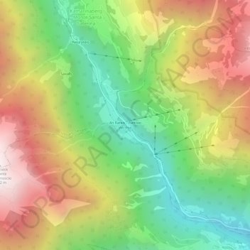 Topografisk kort Rattisio Vecchio, højde, terræn