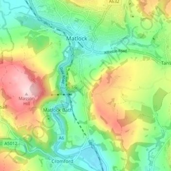 Topografisk kort Starkholmes, højde, terræn