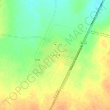 Topografisk kort Naschel, højde, terræn
