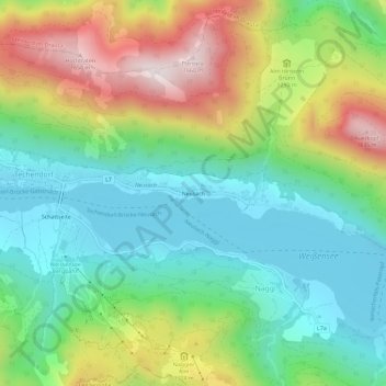 Topografisk kort Neusach, højde, terræn