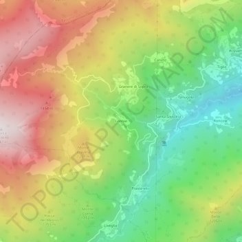 Topografisk kort Lobbie, højde, terræn