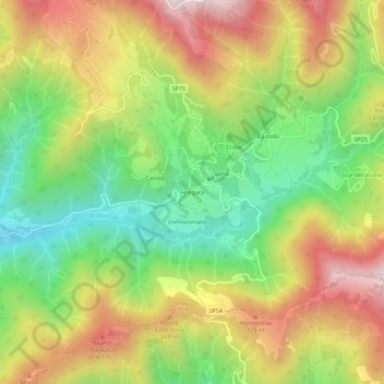 Topografisk kort Felegara, højde, terræn