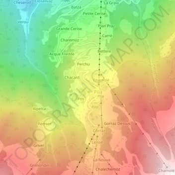 Topografisk kort San Lorenzo, højde, terræn