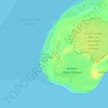 Topografisk kort Cardurnock, højde, terræn