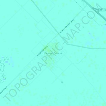 Topografisk kort General Conesa, højde, terræn