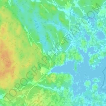 Topografisk kort Kråkemåla, højde, terræn
