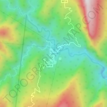 Topografisk kort Lipeo, højde, terræn
