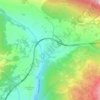 Topografisk kort Assergi, højde, terræn