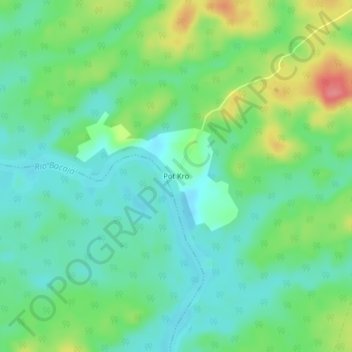 Topografisk kort Pot Kro, højde, terræn