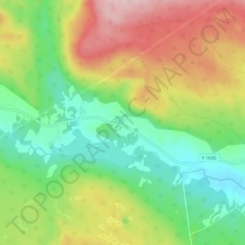 Topografisk kort Ödsbyn, højde, terræn