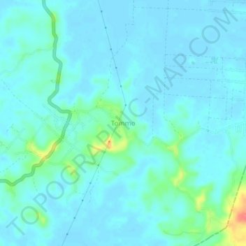 Topografisk kort Tommo, højde, terræn