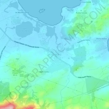 Topografisk kort Murta Maria, højde, terræn
