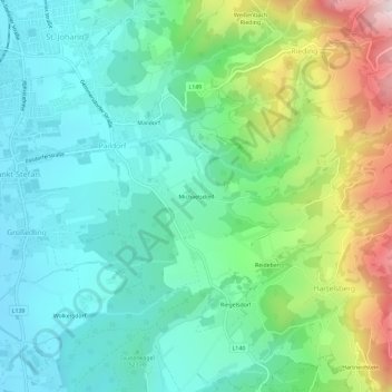 Topografisk kort Michaelsdorf, højde, terræn