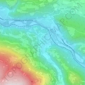 Topografisk kort Ehrenburg - Casteldarne, højde, terræn