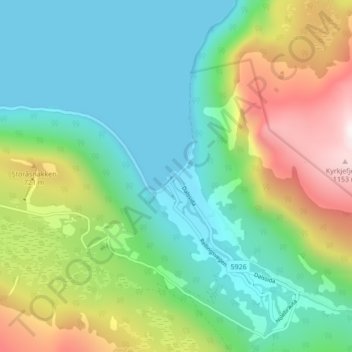 Topografisk kort Norddal, højde, terræn