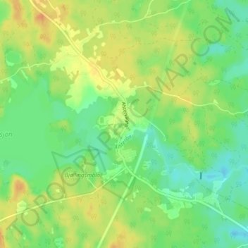 Topografisk kort Alsterbro, højde, terræn