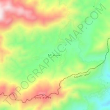 Topografisk kort Masewwe, højde, terræn