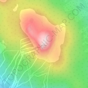 Topografisk kort Hovärken, højde, terræn