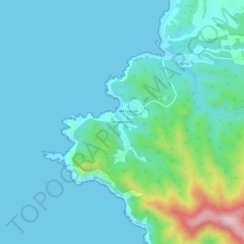 Topografisk kort Argentiera, højde, terræn