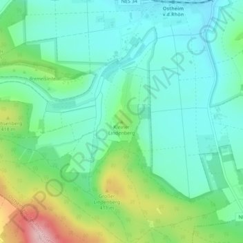 Topografisk kort Kleiner Lindenberg, højde, terræn