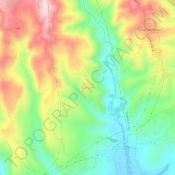 Topografisk kort Simeri, højde, terræn