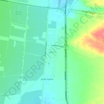 Topografisk kort Agrelo, højde, terræn