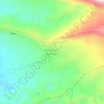Topografisk kort Yumogima (Isibitlah), højde, terræn