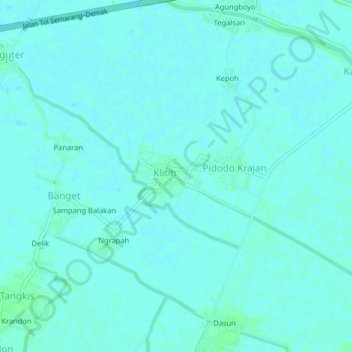 Topografisk kort Klitih, højde, terræn