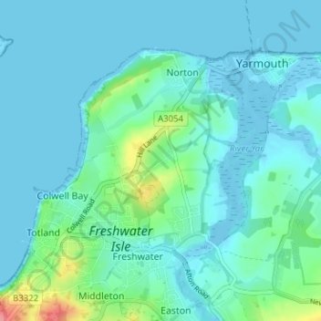 Topografisk kort Norton Green, højde, terræn