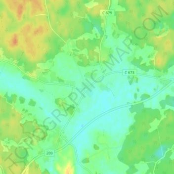 Topografisk kort Vallby, højde, terræn