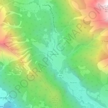Topografisk kort Extrepiéraz, højde, terræn