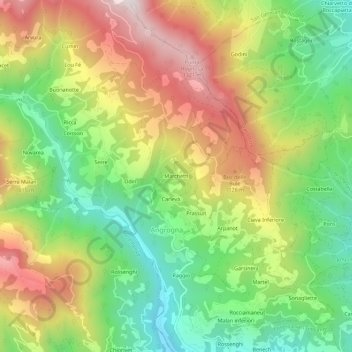 Topografisk kort Marchetti, højde, terræn
