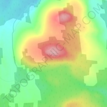 Topografisk kort Tranuberget, højde, terræn
