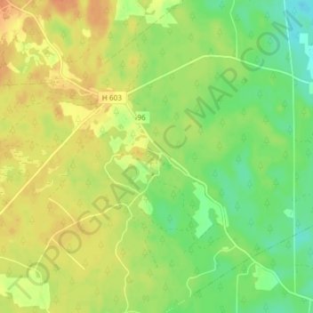Topografisk kort Geltorp, højde, terræn