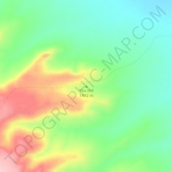 Topografisk kort Ybo Hill, højde, terræn