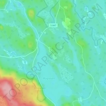 Topografisk kort Klockartorpet, højde, terræn