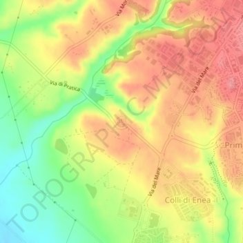 Topografisk kort Pratica di Mare, højde, terræn