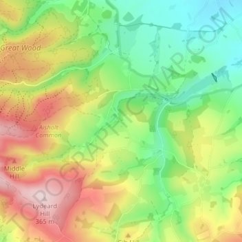 Topografisk kort Aisholt, højde, terræn