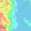 Topografisk kort Østhusvik, højde, terræn