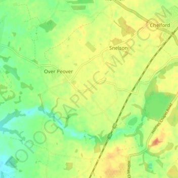 Topografisk kort Peover Heath, højde, terræn