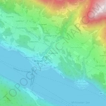 Topografisk kort Kleindombra, højde, terræn