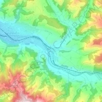 Topografisk kort Bärau, højde, terræn