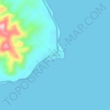 Topografisk kort Tabang, højde, terræn