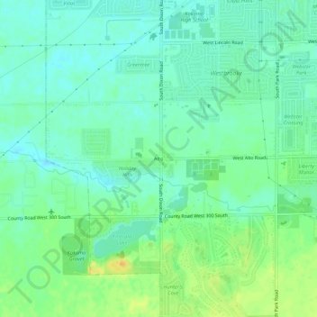 Topografisk kort Alto, højde, terræn