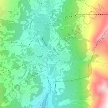 Topografisk kort Lenzerheide, højde, terræn